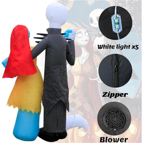 6 Ft Inflatable Halloween Decor -  Blow Ups Inflatables- Built-in LED Lights - Picture 2 of 7